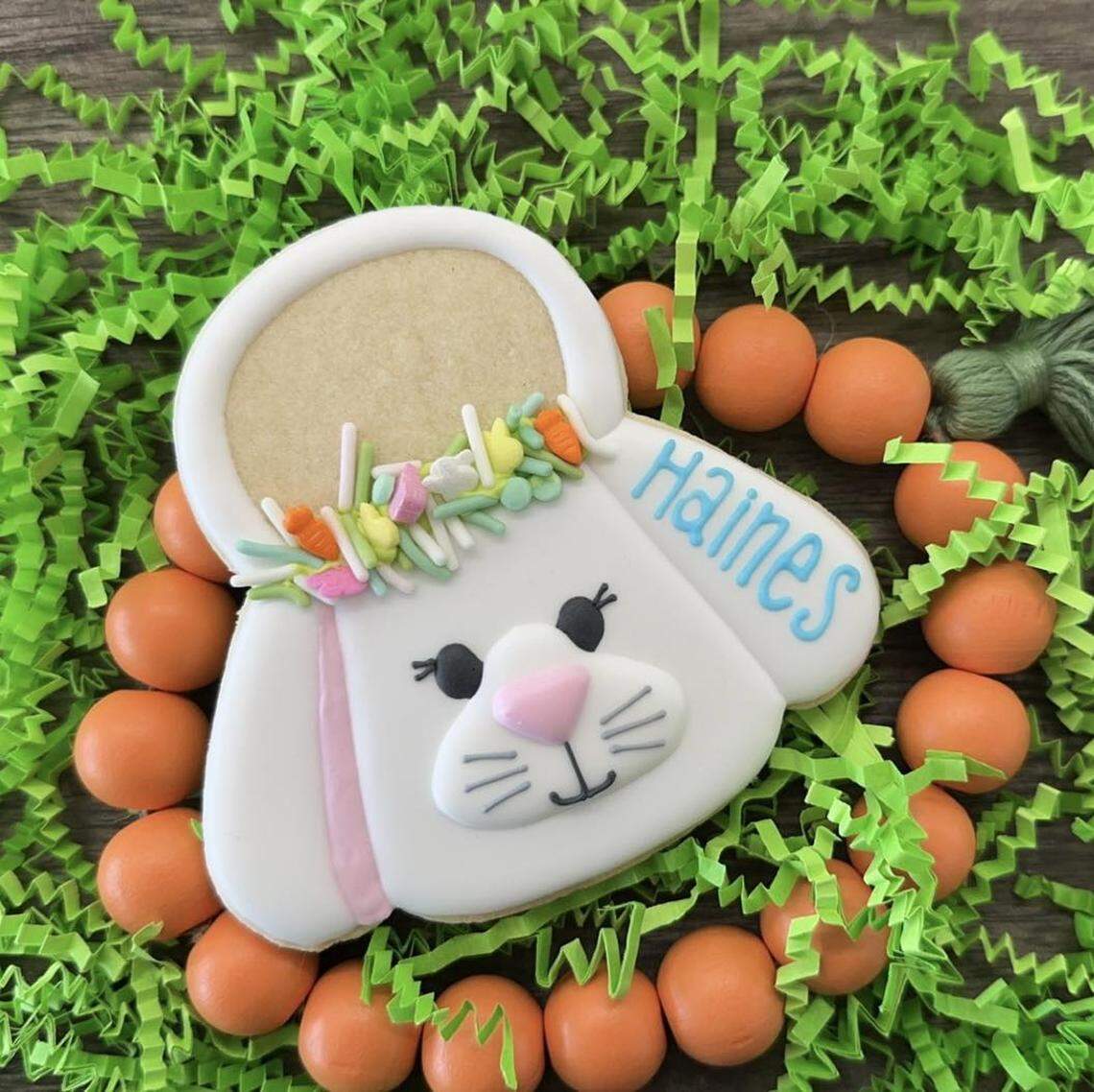 An Easter bunny cookie from Sweet Evelyn’s.