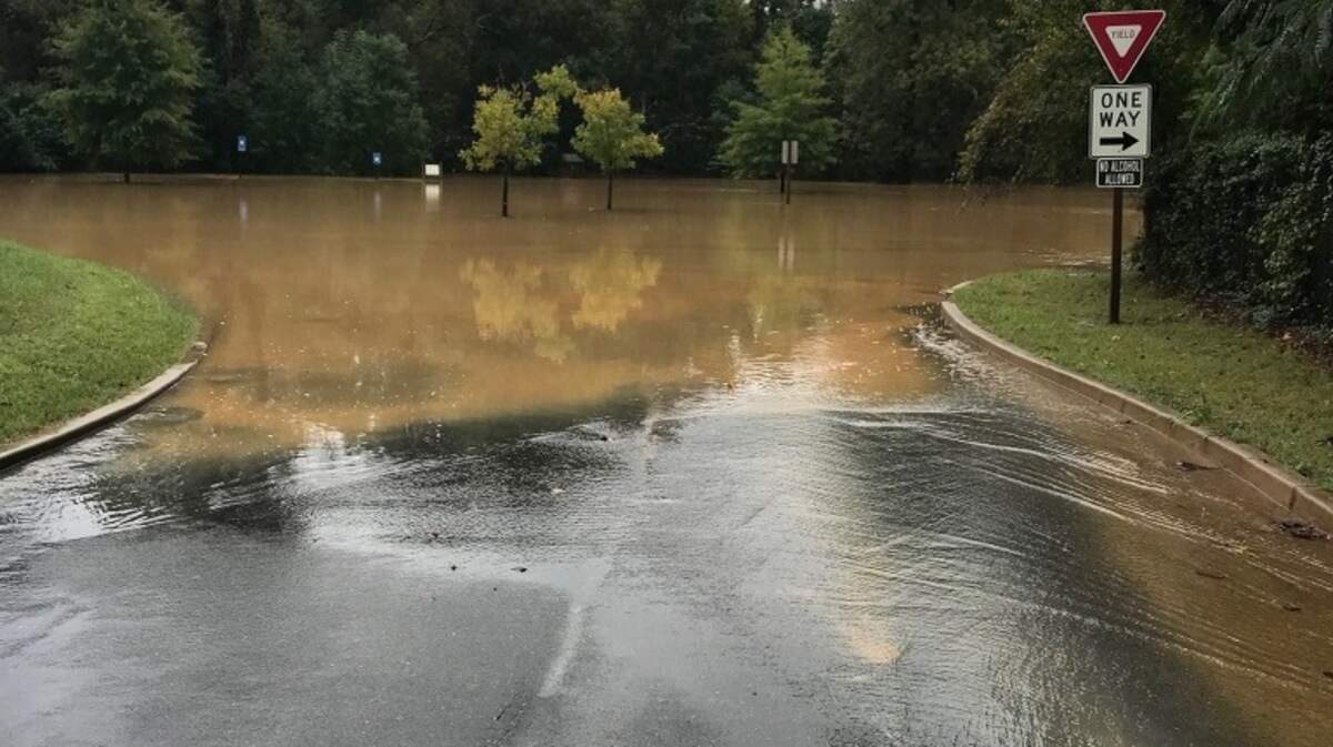 Portions of Amerson River Park are closed do to temporary flooding. Photo provided by Macon-Bibb County