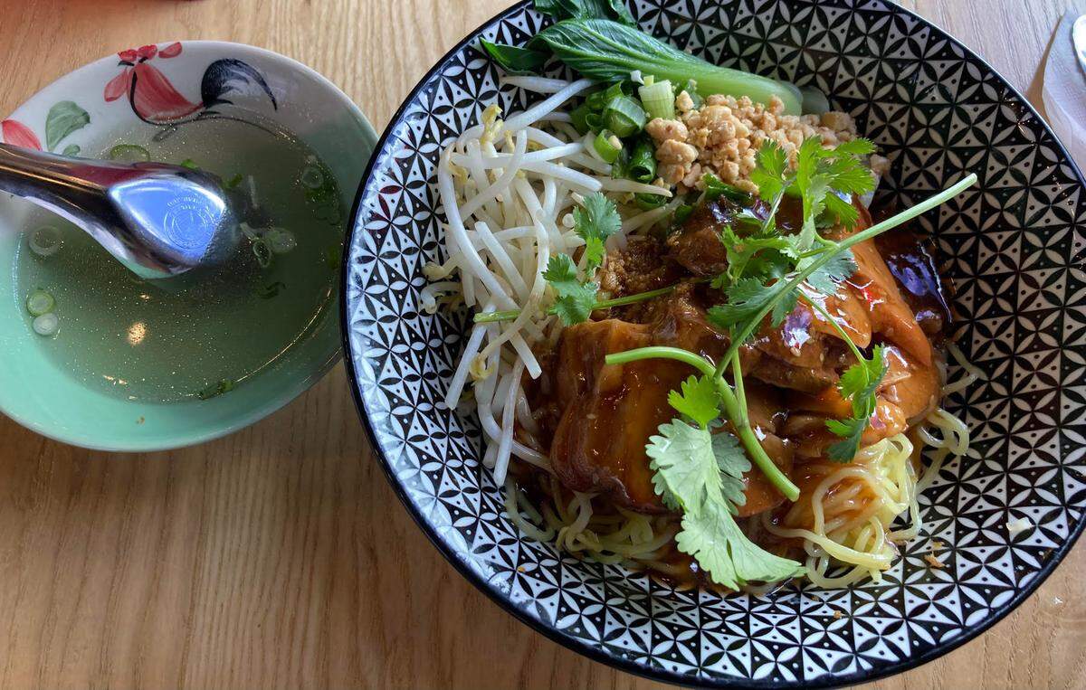 Bamee Moo Daeng (dry) at ZAAP Thai Street Food in Warner Robins.