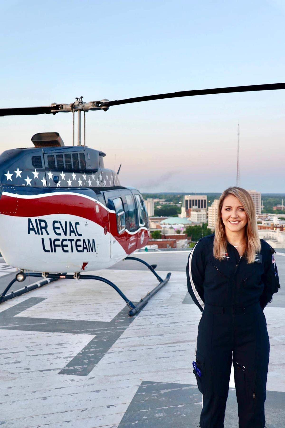 Britta Thomason, a Peach County native, leads the Air Evac Lifeteam base in Dublin, Georgia