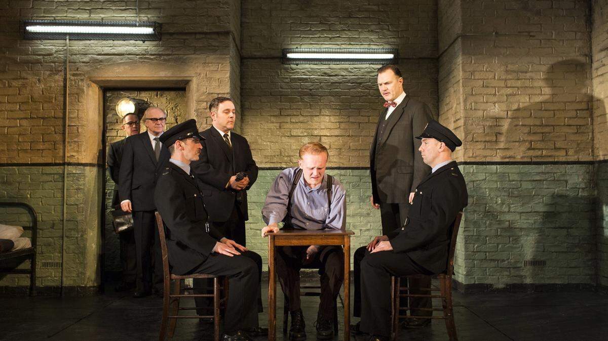 HELEN MAYBANKS/NATIONAL THEATREThe National Theatre's production of the comedy "Hangmen" will be broadcast live in high definition at 3 p.m. Sunday at the Douglass Theatre.