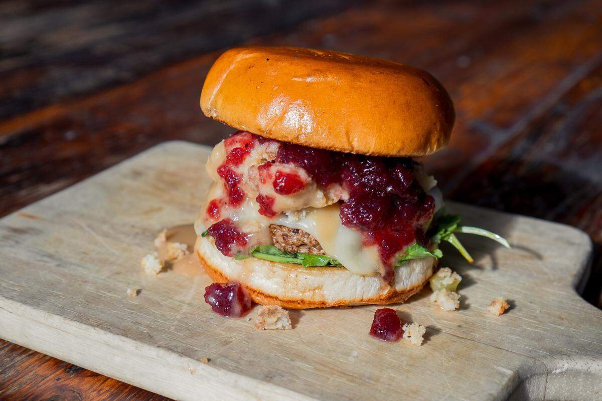 The Rookery’s Thanksgiving burger is savory and sweet.