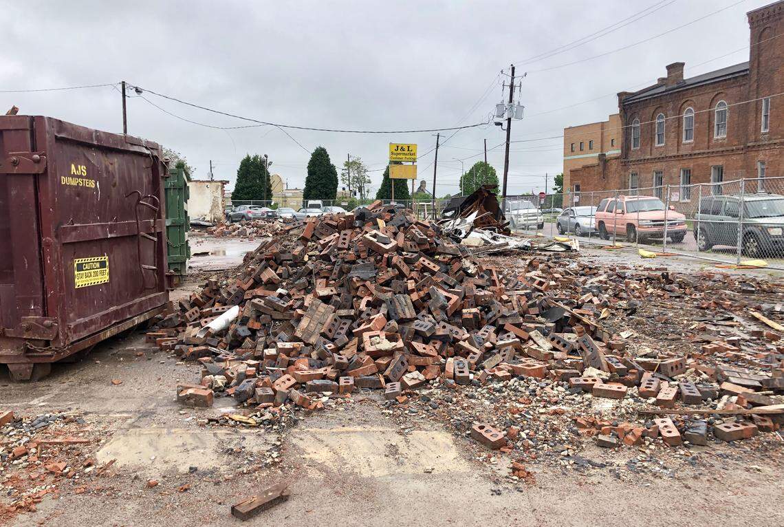 The corner at Arch and Third streets in downtown Macon where the J&L Supermarket was for about 75 years until it was demolished in recent days to, for the time being, serve as overflow parking for the Macon Water Authority.