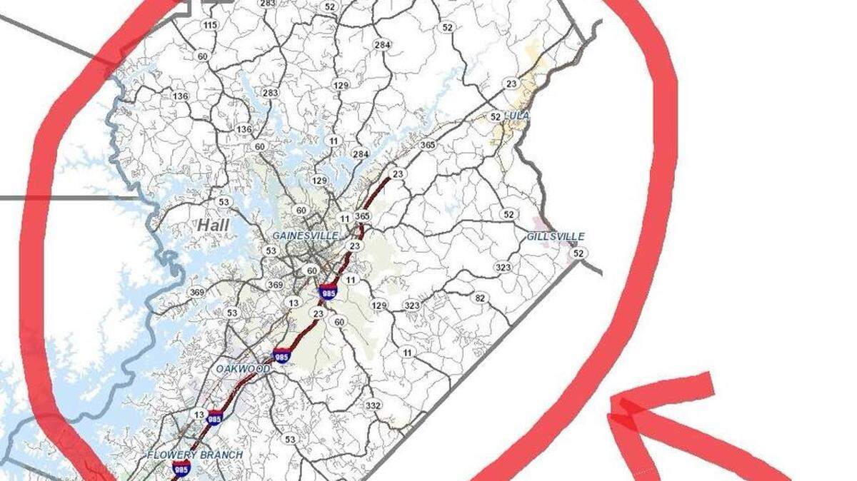 "Here are your problem spots," the Hall County Sheriff's Office posted on Facebook Wednesday morning during the ice and snow.