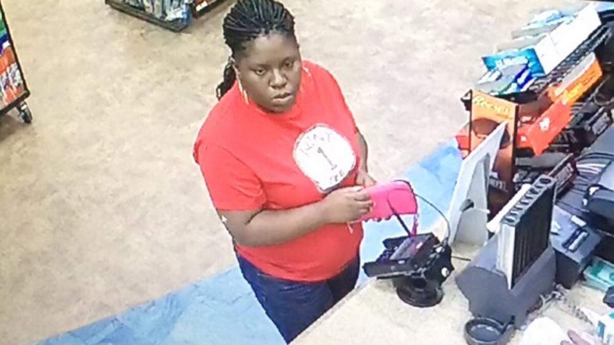 A still image of the suspect from surveillance footage.