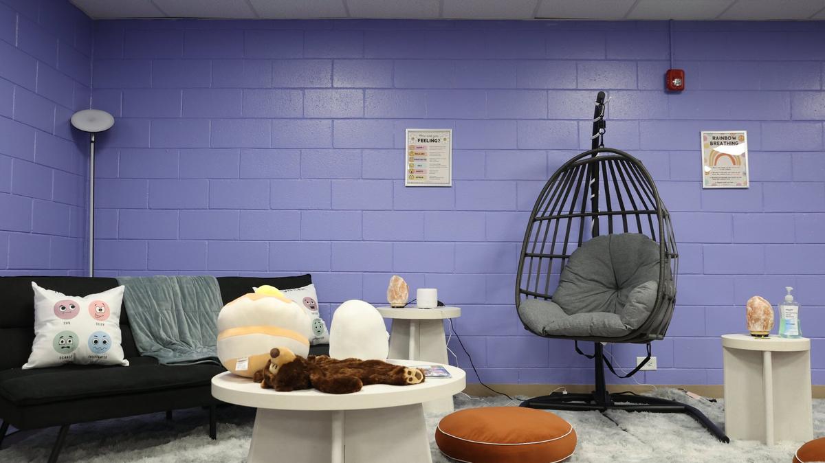 A new sensory room sits inside of the Booker T. Washington Community Center on Monday, Feb. 3, 2025, in Macon, Georgia. The space opened in December 2024 for people of all ages to decompress with calming features such as comfortable seating and calming colors.