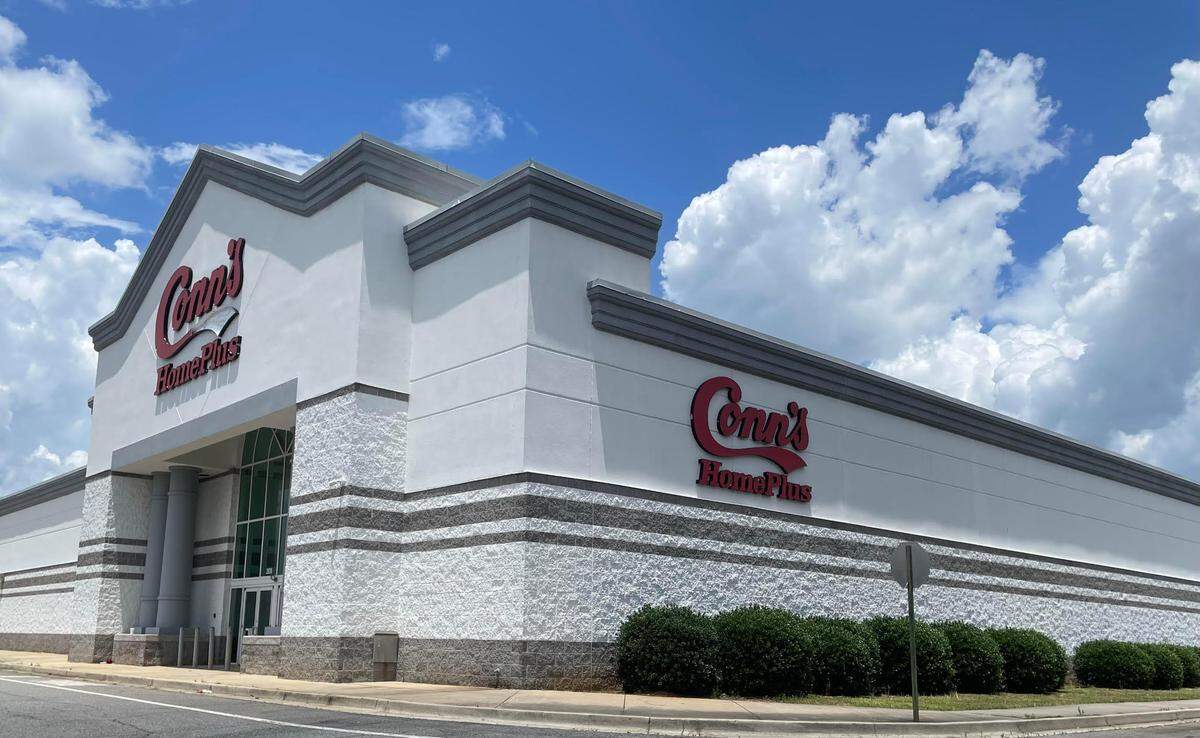 Future home of Big Air Warner Robins trampoline and adventure park in the former Conn’s HomePlus at the Houston County Galleria in Centerville.