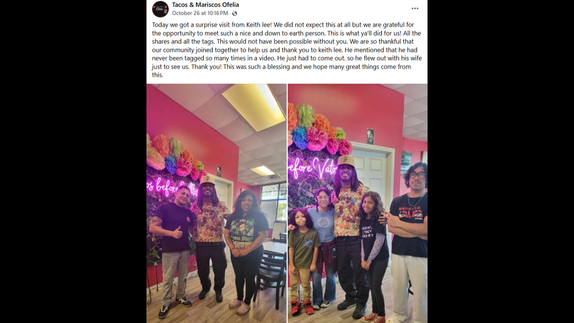 TikTok sensation Keith Lee leaves a big tip for a struggling Warner Robins restaurant