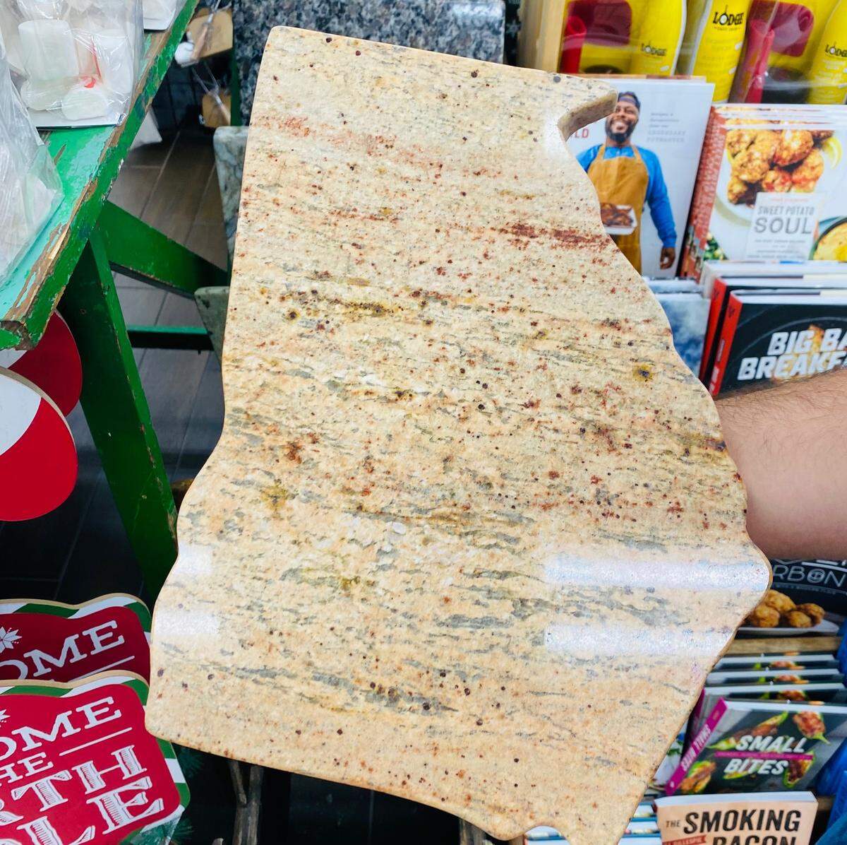 Georgia-shaped cutting boards at Buc-ee’s are a cool Christmas gift idea.