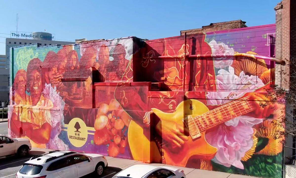 Mural on the side of H&H restaurant at 807 Forsyth St. in downtown Macon.