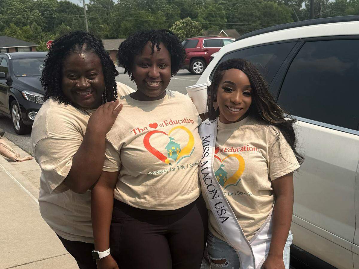 Tonisha Moore (right) is a third-grade teacher at John R. Lewis Elementary in the Bibb County School District who will represent Macon in the Miss Georgia USA pageant in June 2025. On May 31, Moore hosted a free community event to promote school-community engagement and advocate for Title I schools.