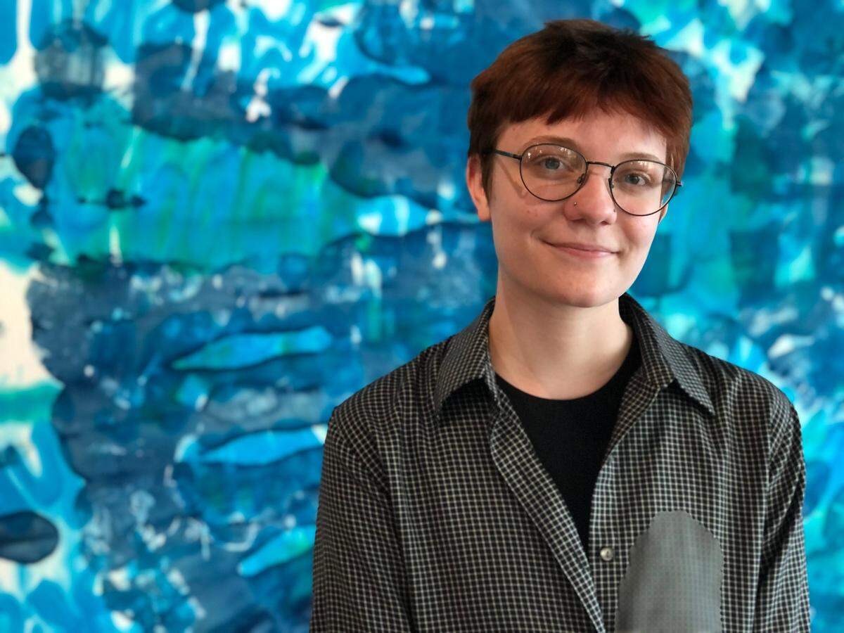 Faith Reagin with work from her show opening with a reception at 6 p.m. today at StARTup Studios, one of many First Friday gallery openings. Reagin is a 2022 fine arts graduate of Mercer University who now works in North Carolina.