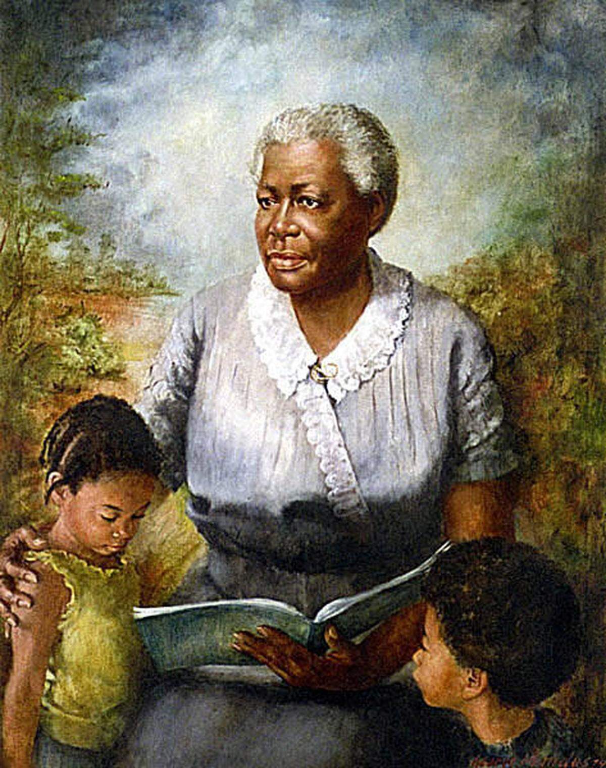 Lucy Craft Laney was a Macon-born educator and founded a school for black children, the Haines Normal and Industrial Institute, in 1883. The oil painting is located on the third floor of the Georgia State Capitol Building in Atlanta.