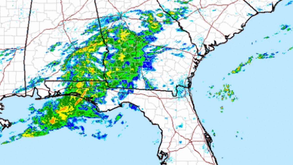 Special to The Telegraph 
 Thursday began with lots of rain headed for Macon, which already set a precipitation record for December with Wednesday's 1.26 bringing the running total to 11.58 inches, which breaks the record of 10.29 inches from 1972.