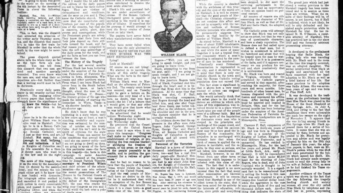 LIBRARY OF CONGRESSThis is a 1915 edition of the Menace, a virulently anti-Roman Catholic newspaper published in Aurora, Missouri.