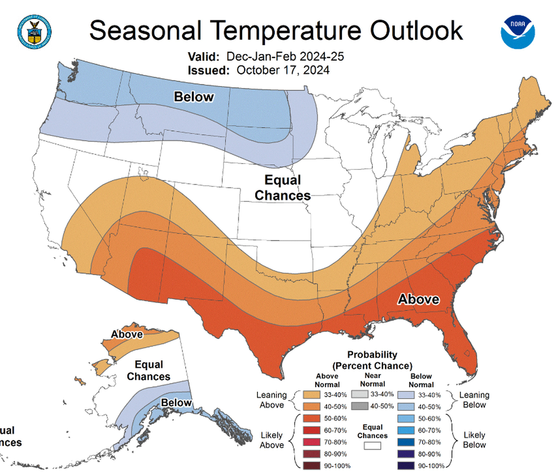 Here’s what winter 2024 temperatures will look like, according to the NOAA.