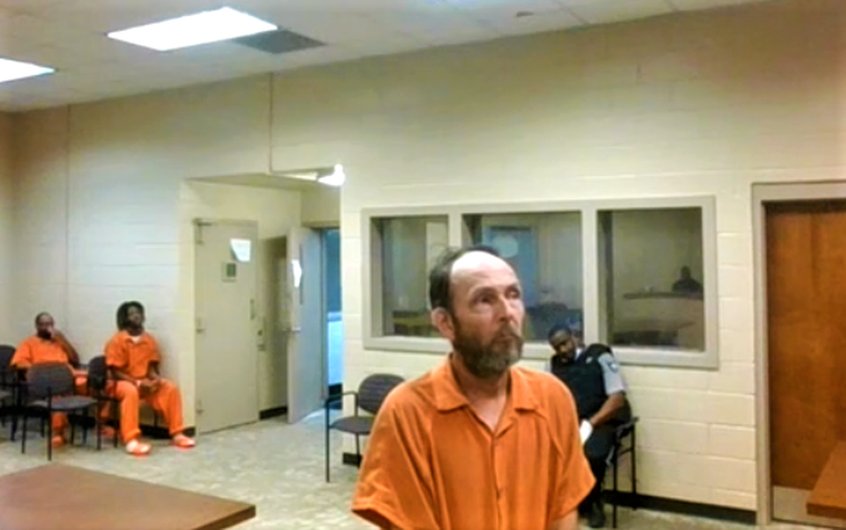 Joey Fournier, 50, at a commitment hearing Wednesday, March 23, 2022, in a courtroom at the Bibb County jail in downtown Macon.