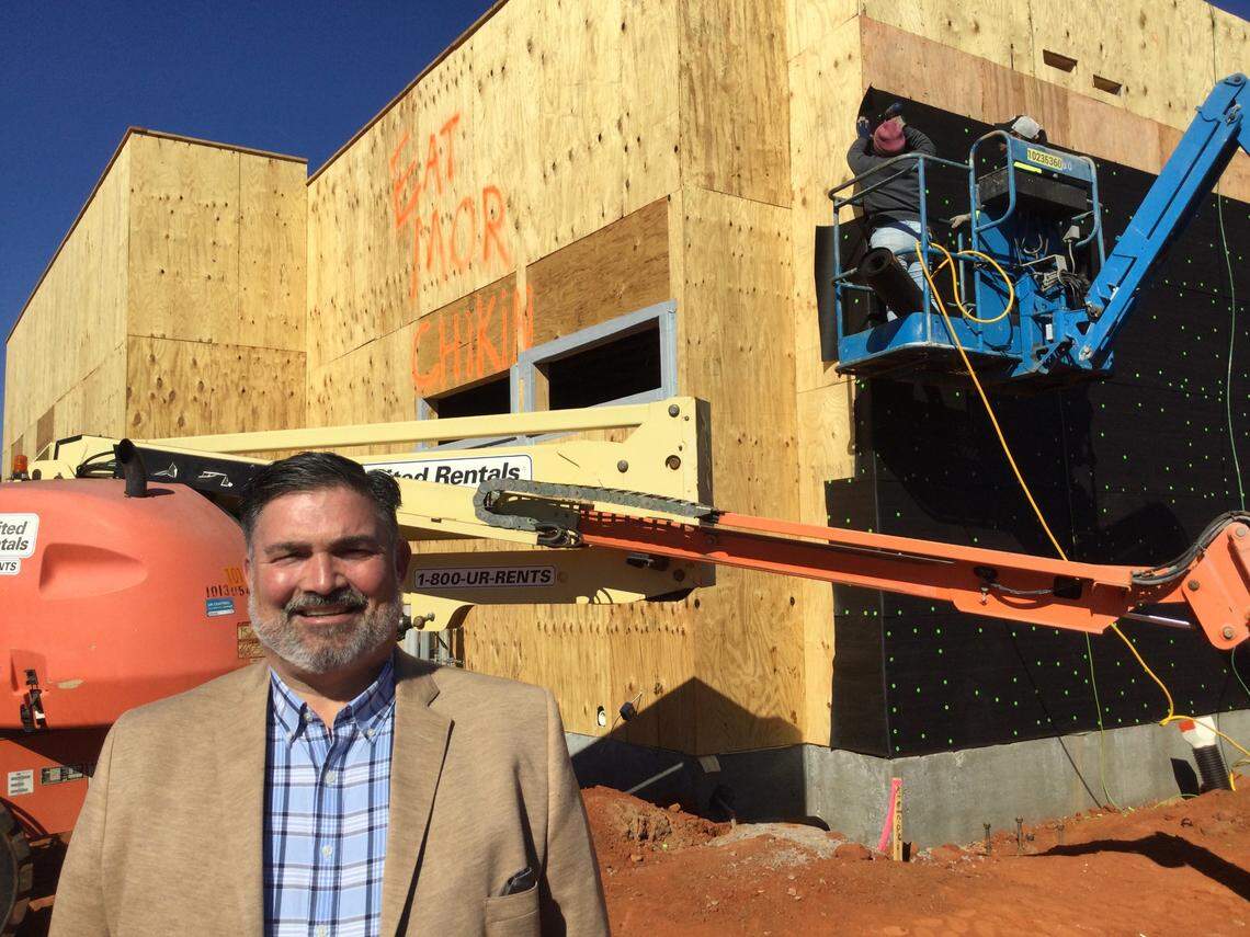 The Chick-fil-A at 1600 Sam Nunn Blvd. in Perry is moving down the street just west of Interstate 75 at 1363 Sam Nunn Blvd. in front of Quality Inn. David Grossnickle, the restaurant’s owner and operator, stands outside the new store now under construction.