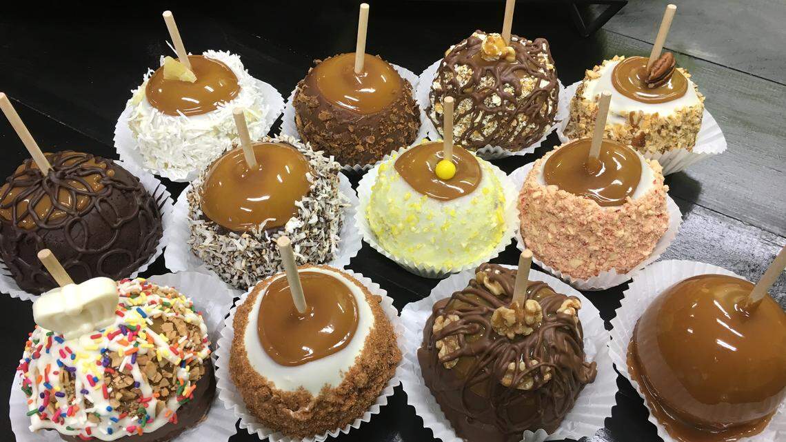The Apple Basket serve different flavors of candy apples, with names like Movie Night and Birthday Party.