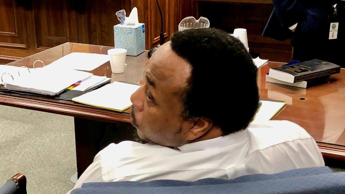 Calvin Stapleton during a break in his murder trial last week in Bibb County Superior Court.