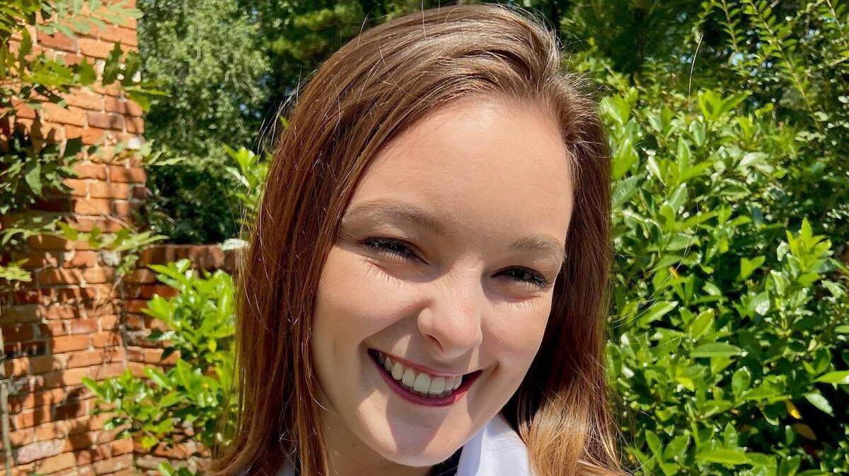 Annsley Hayes Fox at a white coat ceremony for Mercer Medical School last fall. Fox’s medical career was born from a lifelong desire to help people.