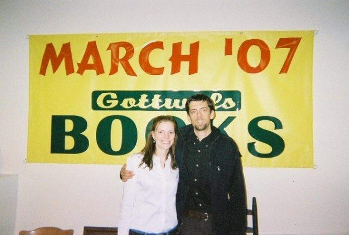 Shane Gottwals smiles for a photo with wife Abbey after opening their first Gottwals Books in 2007.