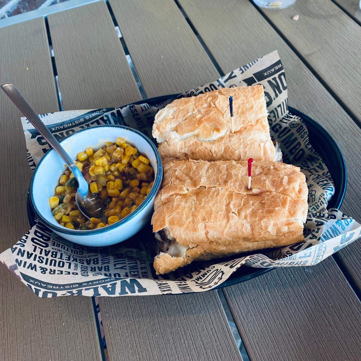 The Ribeye Poboy was packed with seasoned meat, swiss cheese and caramelized onions.