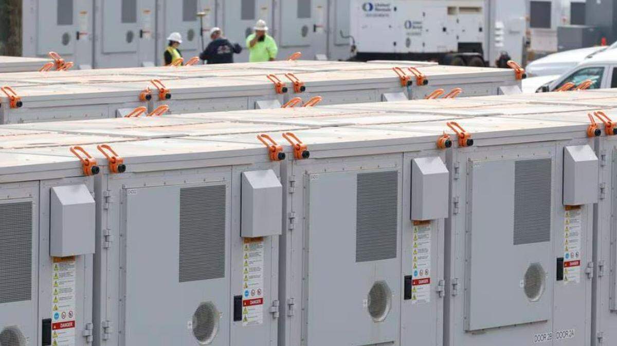 Views of batteries on the site of the new battery energy storage system that Georgia Power is constructing and bringing online in Columbus, Ga. on Tuesday, Nov. 14, 2023.