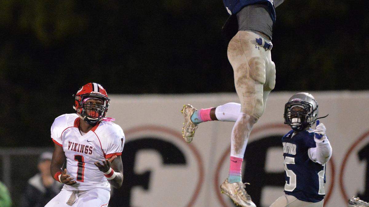 Stratford’s Quintez Cephus picks off an FPD pass intended for Reggie Gantt on Friday night.