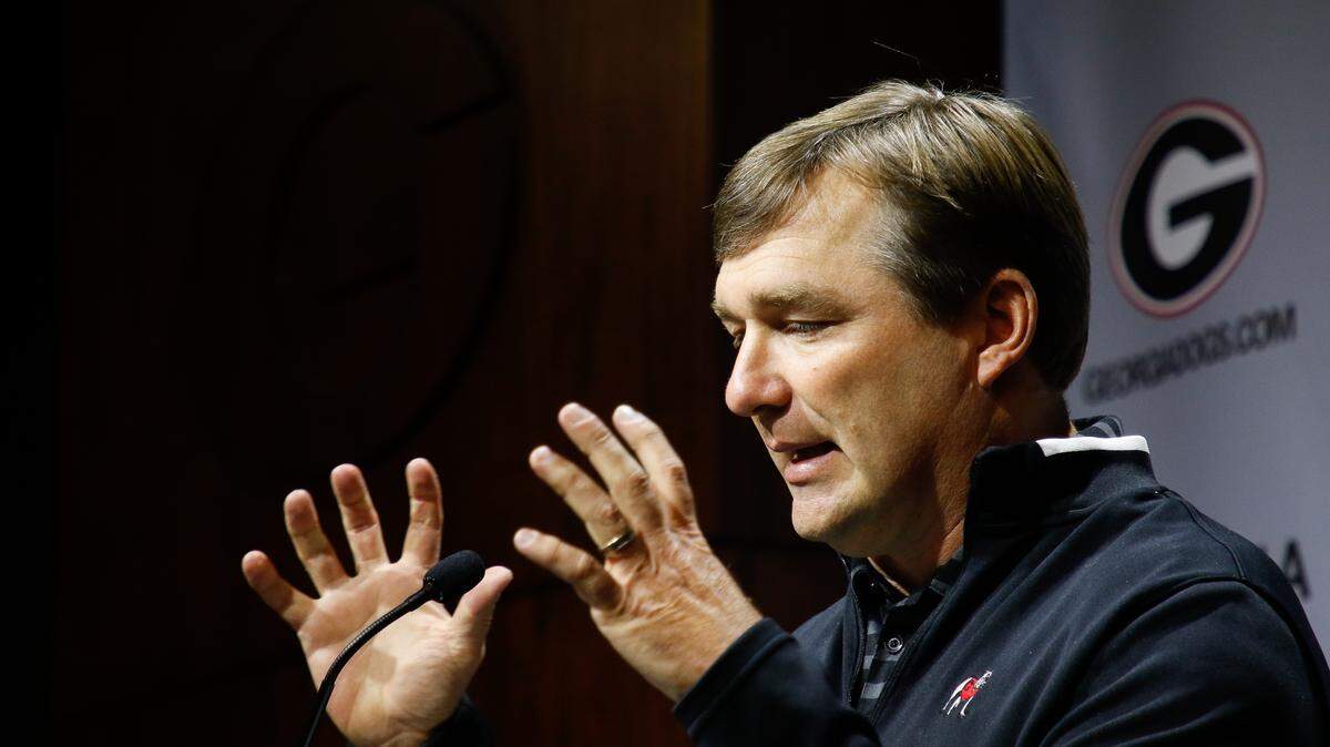 Georgia head coach Kirby Smart speaks to members of the media at a press conference in Butts-Mehre Heritage Hall in Athens, Ga., on Monday, Oct., 29, 2018.