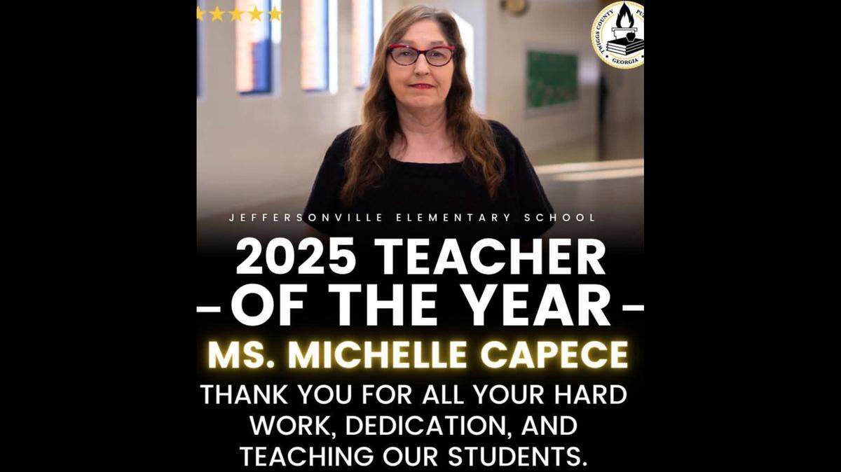 The Twiggs County Public Schools community is mourning the sudden death of Michelle Capece, a former Jeffersonville Elementary School teacher and the district’s most recent Teacher of the Year.