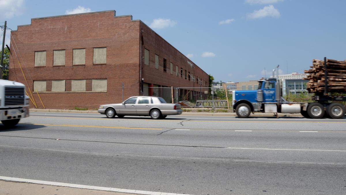 The old Macon Coca-Cola Bottling Company annex sits on Martin Luther King Jr. Boulevard.