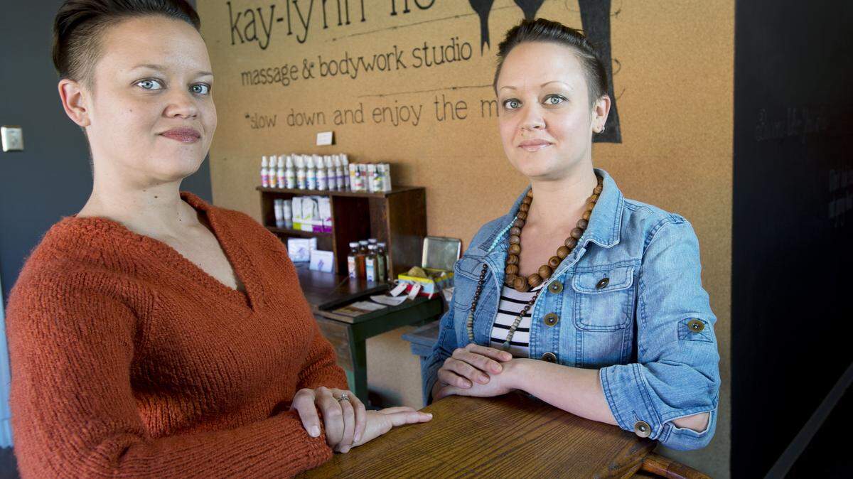 Deanna Green, left, and Deidra Harris, co-owners of Kay-Lynn Massage.