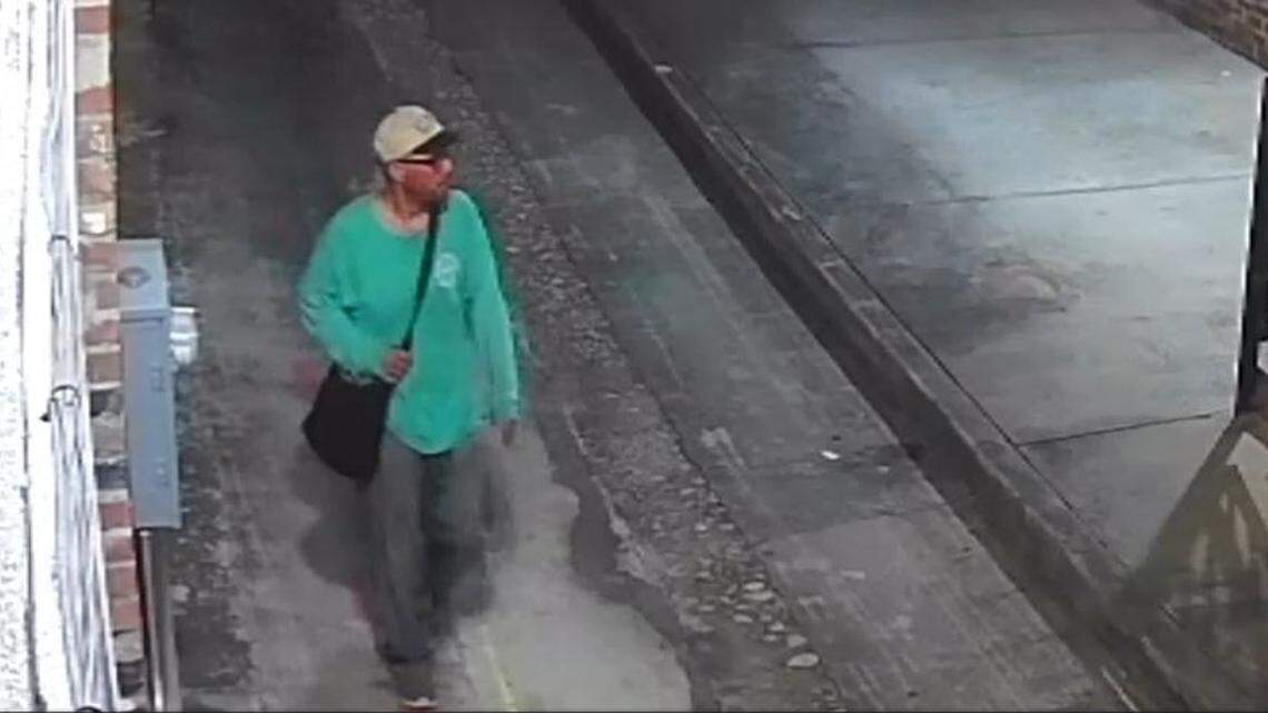 The Bibb County Sheriff’s Office says a suspect in a downtown murder is pictured here from surveillance video.