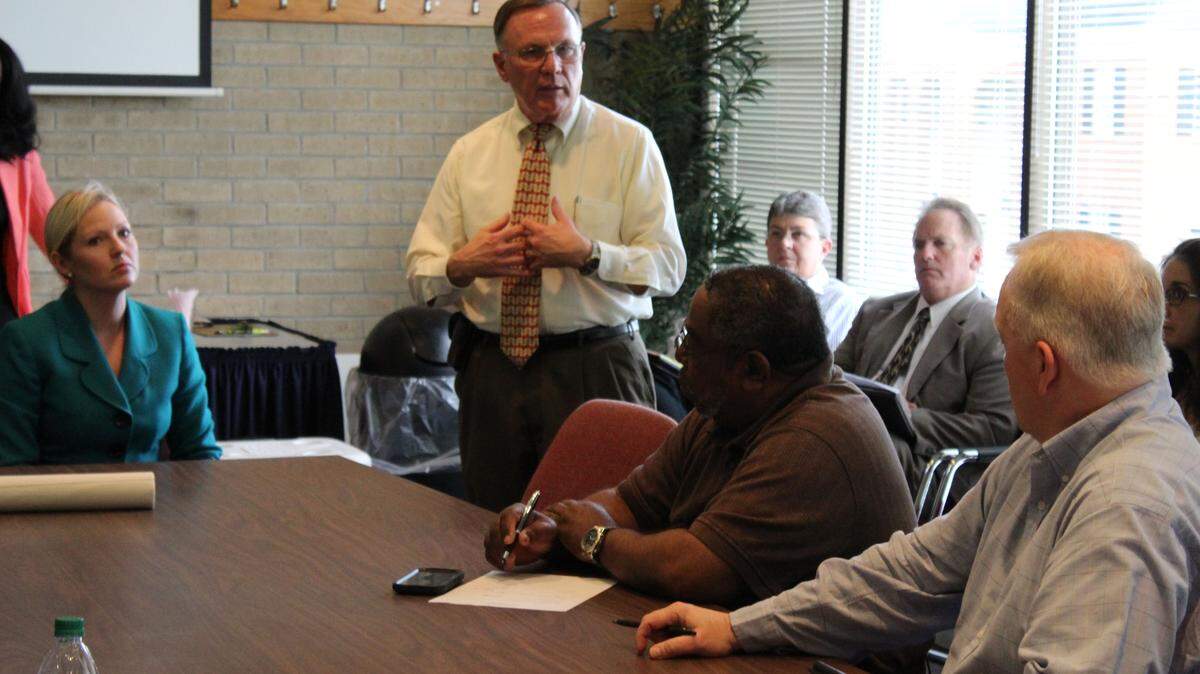 Chrissy Miner, president of the Museum of Aviation Foundation, left, and Ken Emery,  the museum director, addressed Warner Robins City Council on Tuesday about allocating more hotel/motel tax funds to the museum.