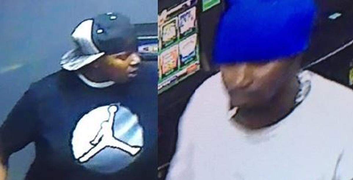 Surveillance cameras from the Exxon Quick Serve captured two people entering the store July 4. The pair are accused of robbing the store.