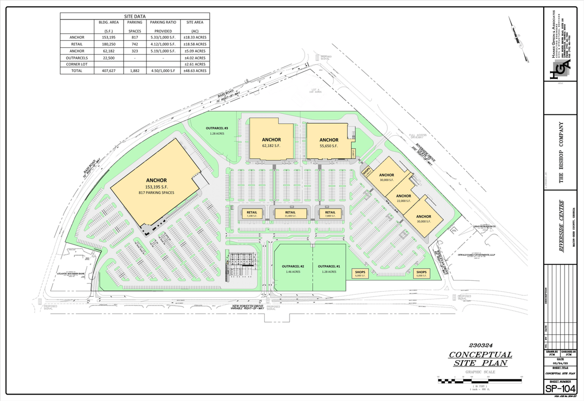 Riverside Centre, a proposed shopping center in north Macon, will have a wholesale club as well as several spaces for retailers, restaurants and other businesses.