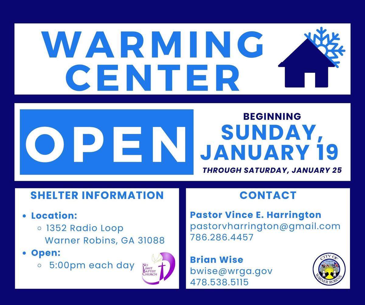 The warming center for the homeless at No Limit Baptist Church in Warner Robins remains open,,