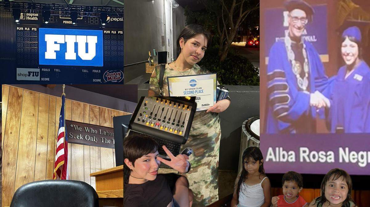 A collage of all the most memorable moments for Alba Rosa, the courts reporter for The Telegraph. It includes her graduation day at Florida International University, when she first learned how to use radio equipment when she worked for FIU’s student newspaper PantherNOW and more.