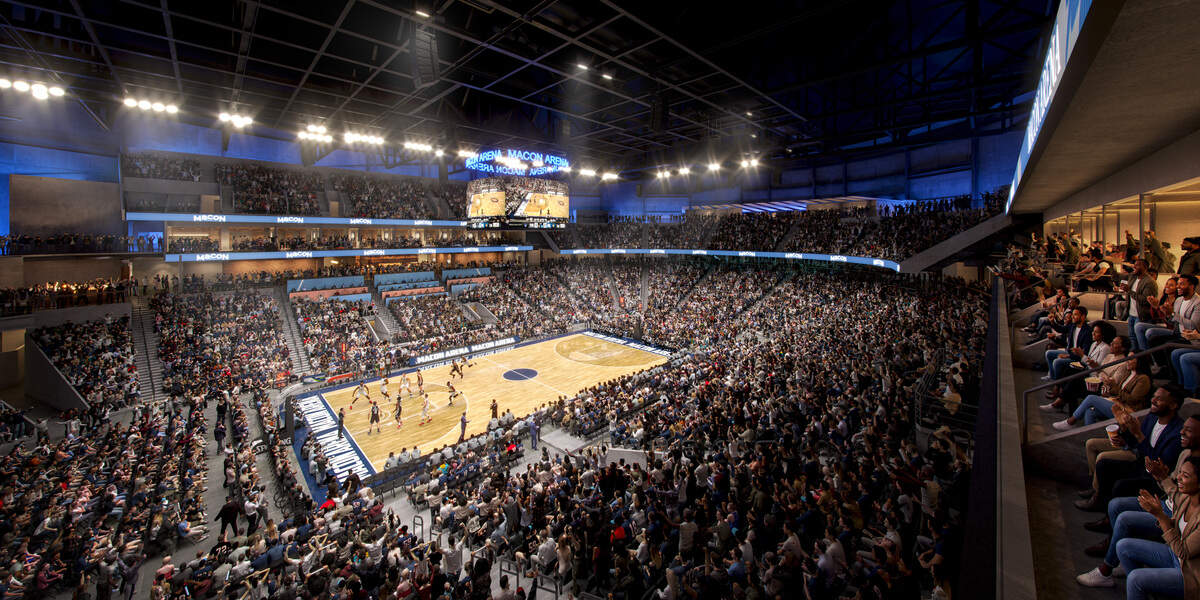 A rendering of the interior of the new Macon arena. The new venue will be able to host high school tournaments, graduations, conventions and large touring shows.