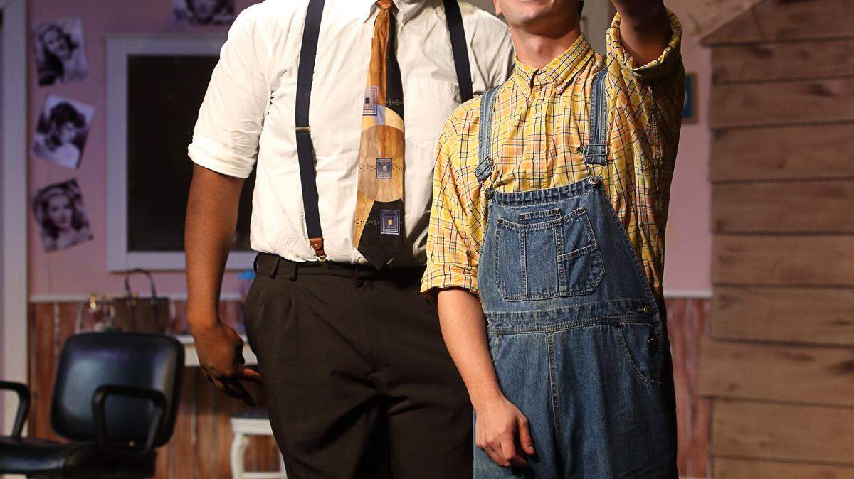 AMY MADDOX/FOR THE TELEGRAPHCharles Davis and Anthony Ennis perform in "Second Samuel" at Macon Little Theatre.
