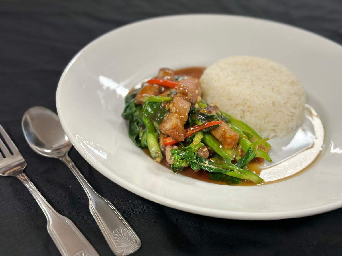 Ka Na Moo Krop at ZAAP Thai Street Food in Warner Robins.
