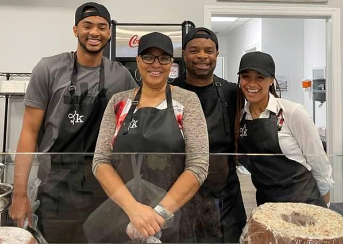 Krave Eatery & Dessert Shop at 524 North Houston Lake Blvd. in Centerville is owned and operated by David and April Brinson whose adult children Rafael Brinson and Khaira Brinson are helping get the new business off the ground. From left to right, Rafael, April, David and Khaira.