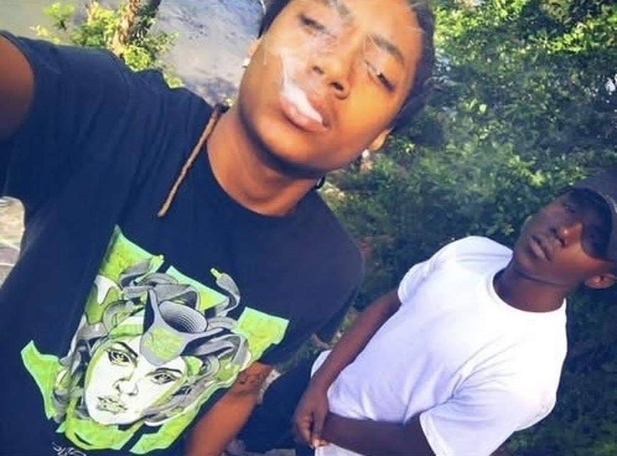 Adam “LA” McDuffie Jr. (left) and Johnny “Yung” Collins III posed for a selfie together. They were friends for over 15 years and lived together before Collins died on Tuesday, July 15, 2025.