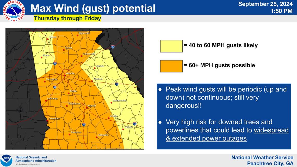 Macon placed under a hurricane warning as Helene’s projected track pushes farther north
