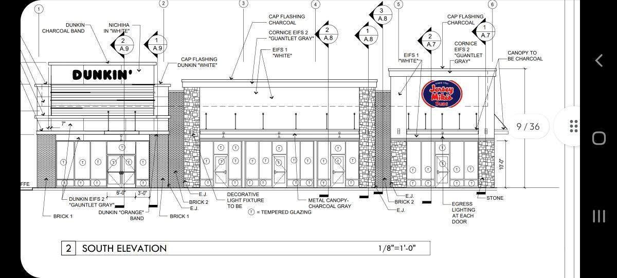 A new plaza that will house both the popular doughnut and subway shops is going up on Sam Nunn Boulevard just west of Interstate 75 next to Popeyes Louisiana Kitchen.