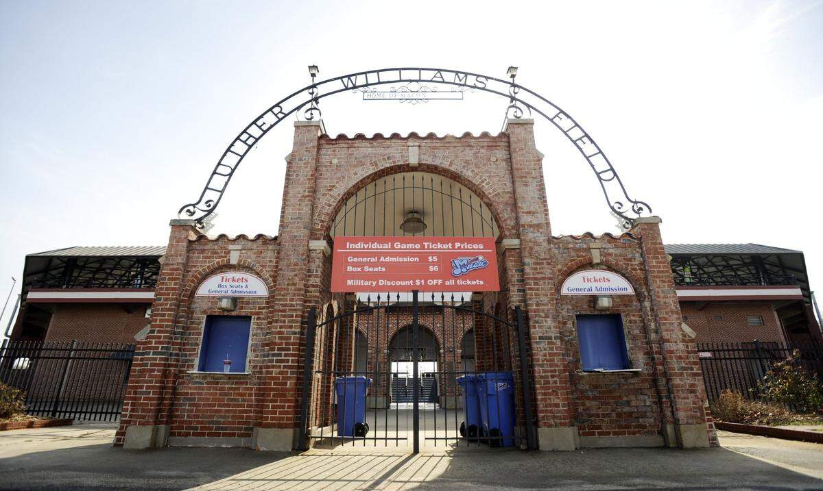 Beau Cabell/The Telegraph Luther Williams Field gate waits for film makers now to create memories.