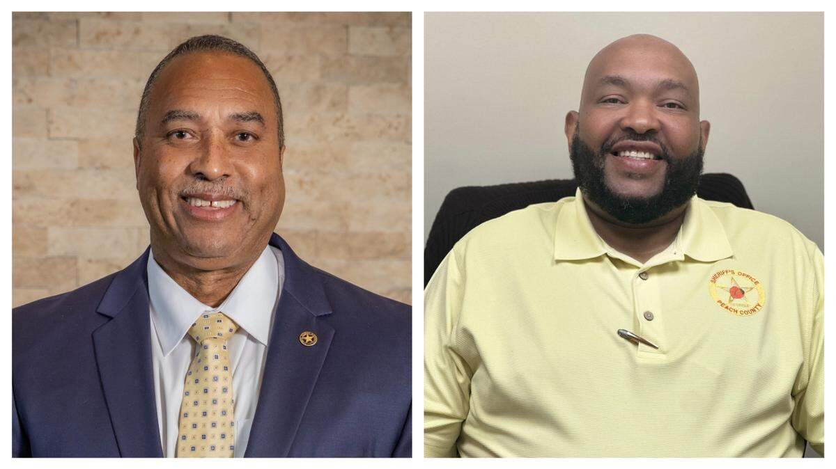 Lewis S. Walker (left) has won the election for Crawford County sheriff. Robert “Buck” Shannon (right) won the race for sheriff in Peach County.