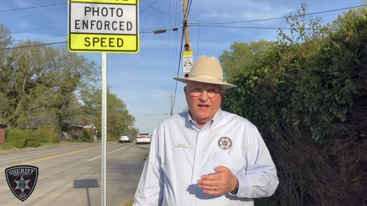 Bibb County Sheriff David Davis announced he would temporarily cancel speeding tickets issued by automatic school zone cameras Wednesday, March 20, 2025, in a video on the sheriff’s office Facebook.