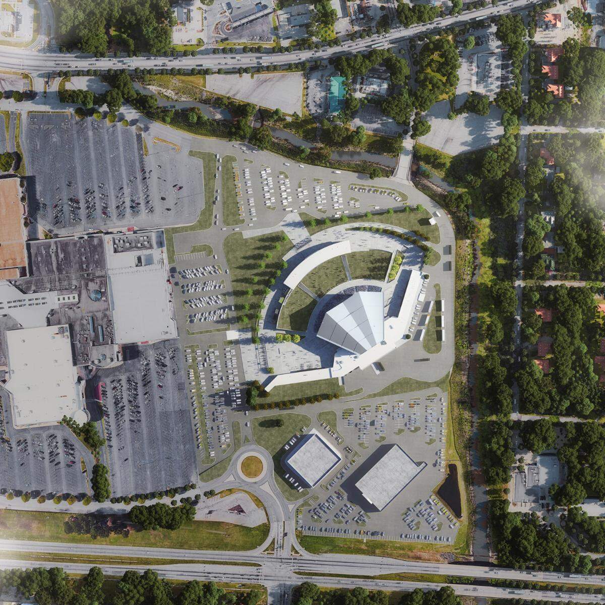 Artist rendering of the planned amphitheater, part of the Macon Mall redevelopment.